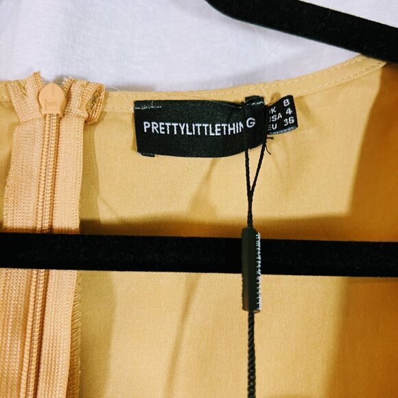 Pretty Little Thing Tan Sweetheart Neckline Dress Size 4 - Picture 5 of 6